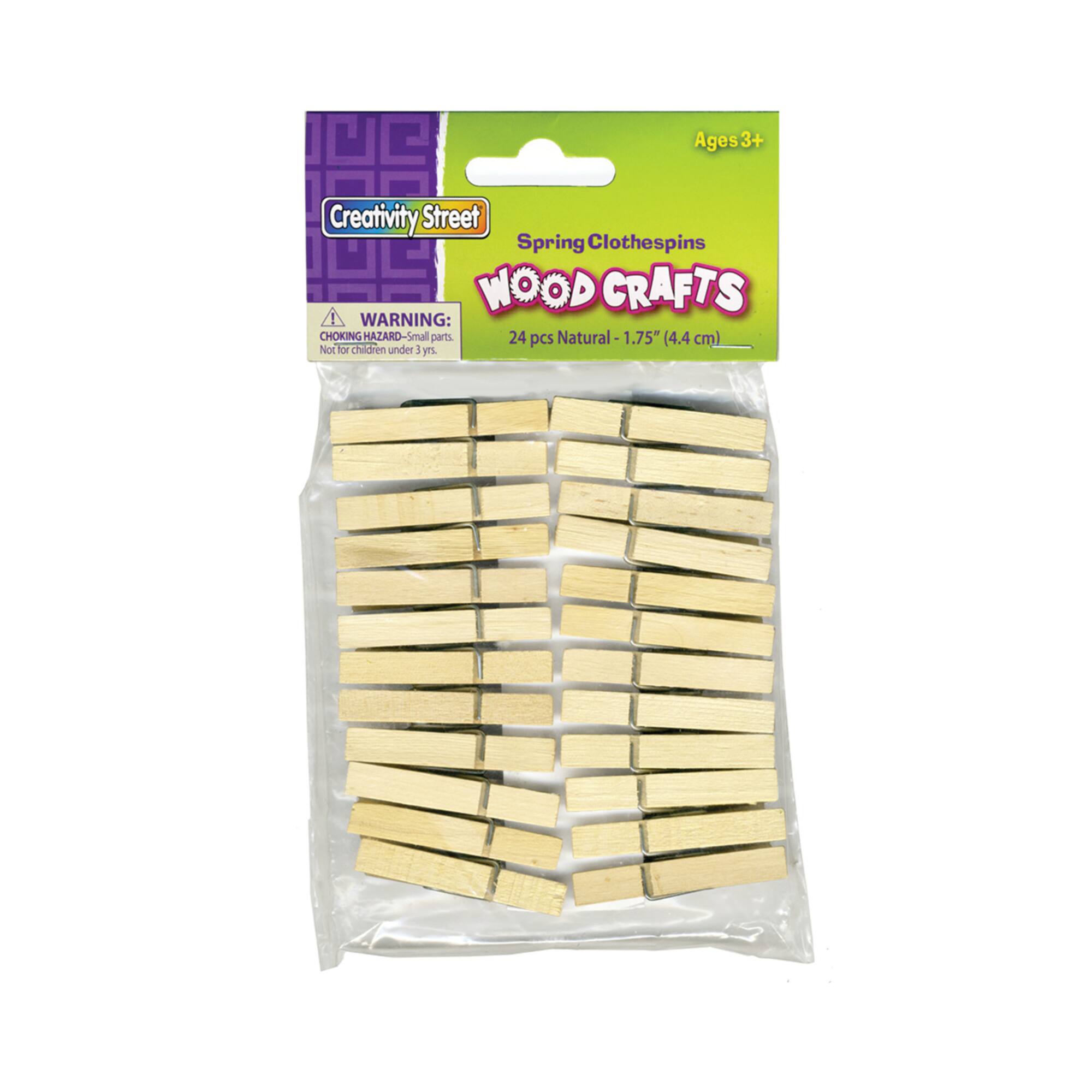 Creativity Street 1.75" Natural Wood Craft Pins, 24ct.